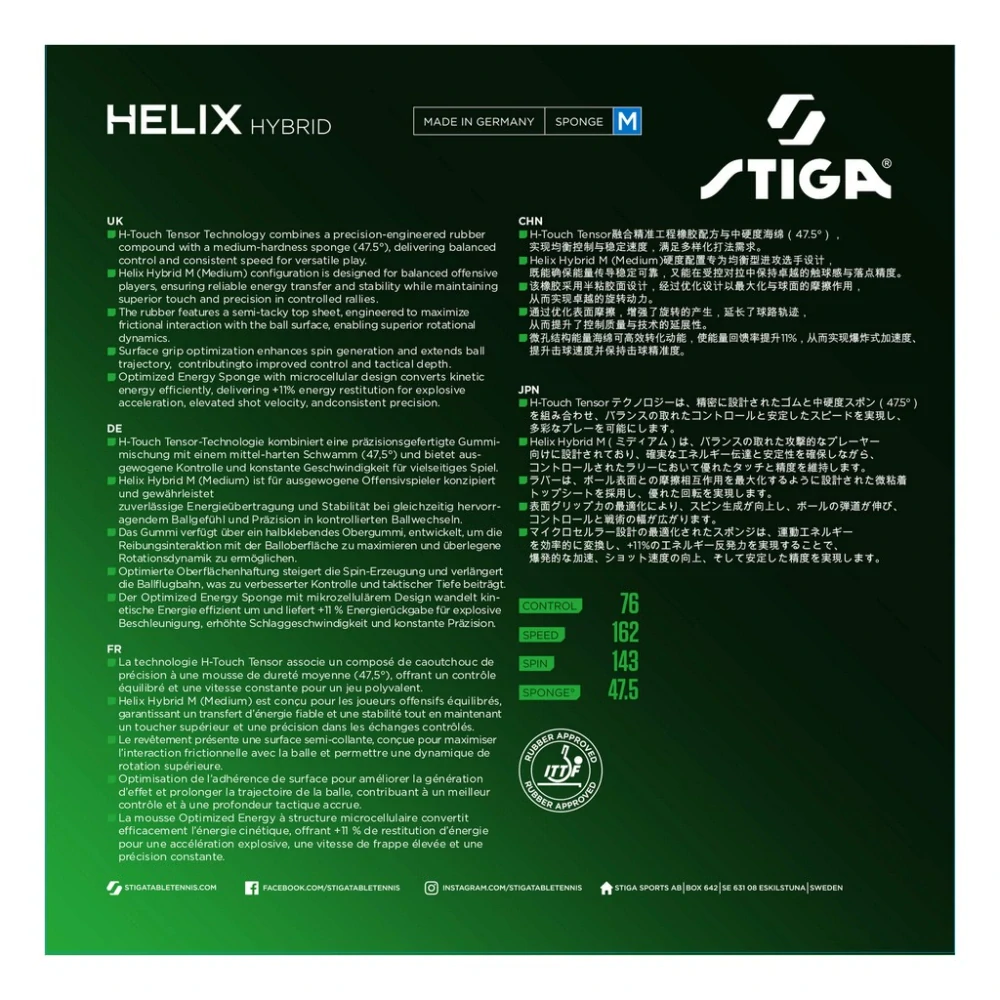 Stiga Helix Hybrid M potah